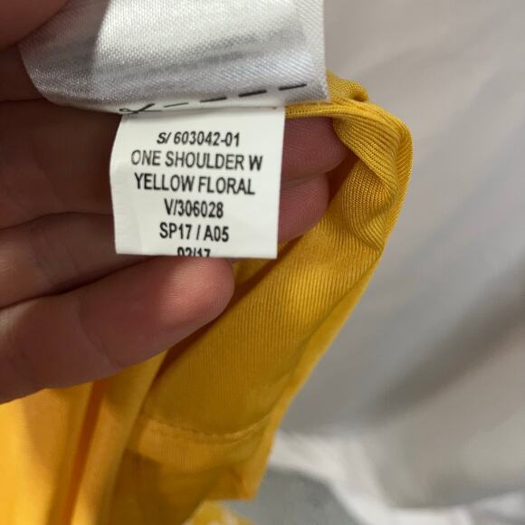 Old Navy Yellow Floral One-Shoulder Midi Dress - Picture 2 of 15